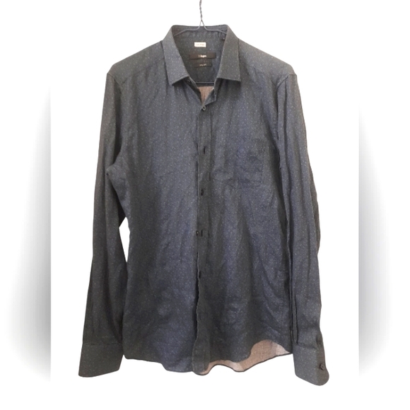 Z Zegna - Mens Floral Casual Button Down Shirt - Blue - 15 3/4 - Picture 1 of 10